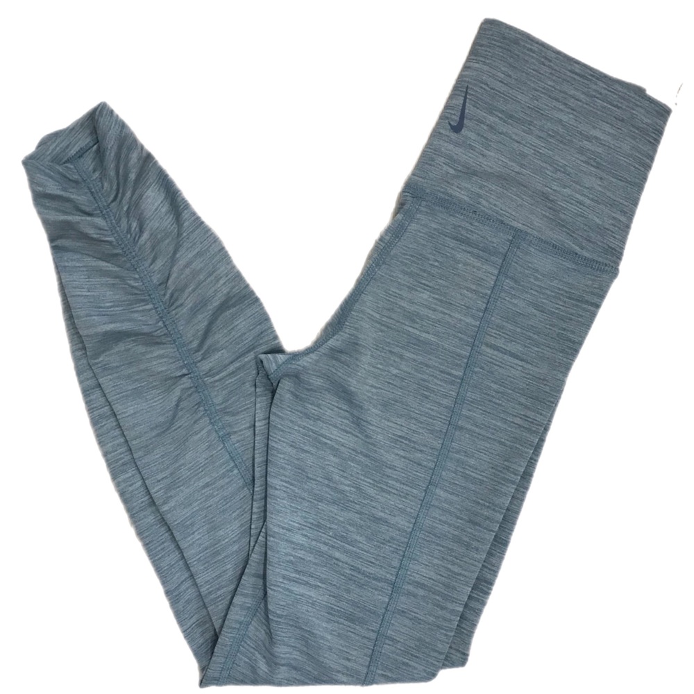Nike Light Blue Ruched Yoga Leggings - Picture 5 of 8